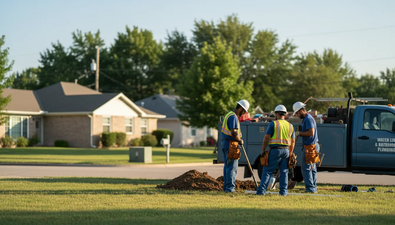 Residential water line and bathroom plumbing service in Clare, IL